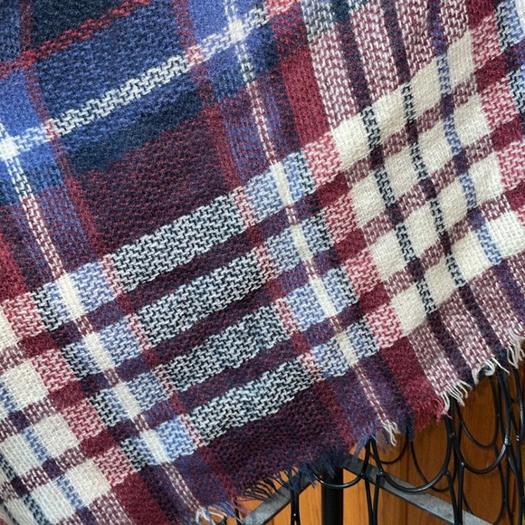 Blanket Scarf Plaid Long Warp Shawls Tartan Knit Winter Warm Lattice Scarves - Picture 3 of 8